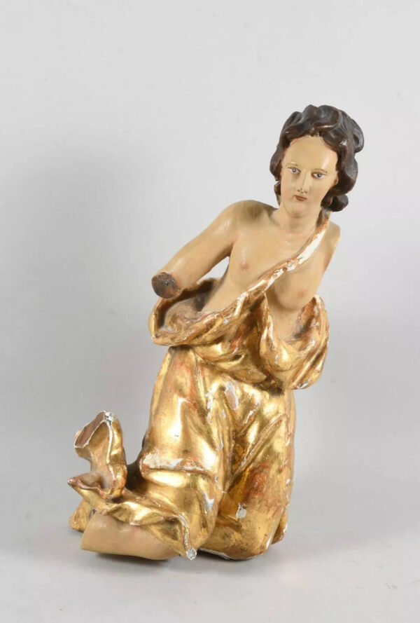 Scultura in legno / Angelo in ginocchio / XVIII secolo