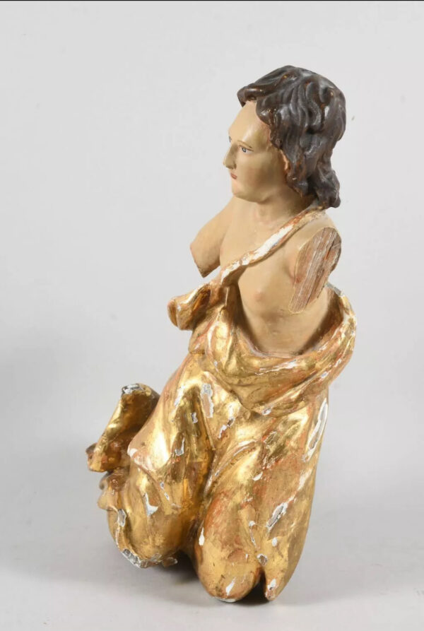 Scultura in legno / Angelo in ginocchio / XVIII secolo - immagine 3