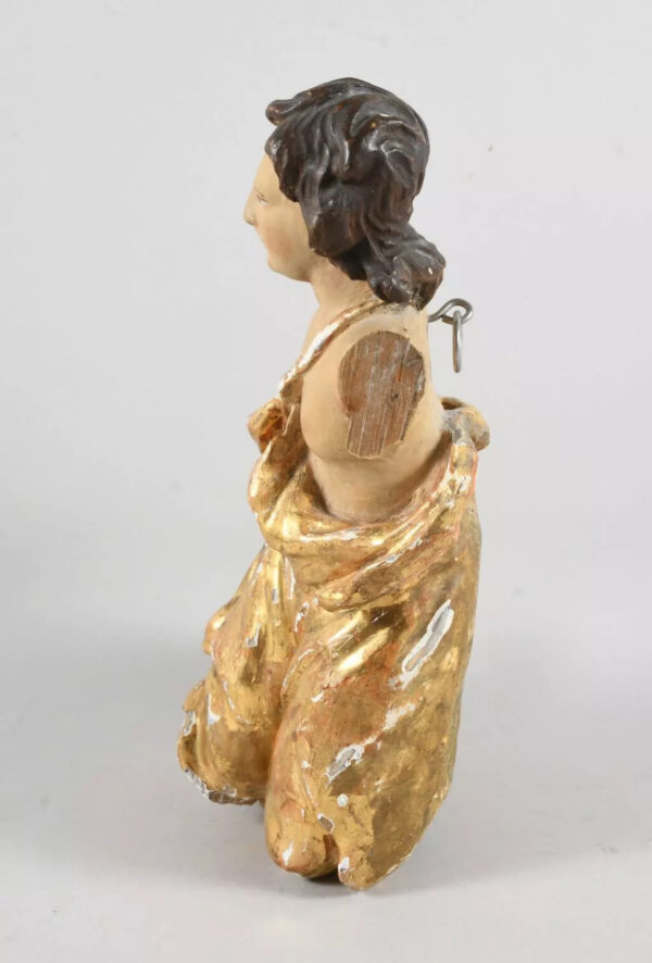 Scultura in legno / Angelo in ginocchio / XVIII secolo - immagine 4