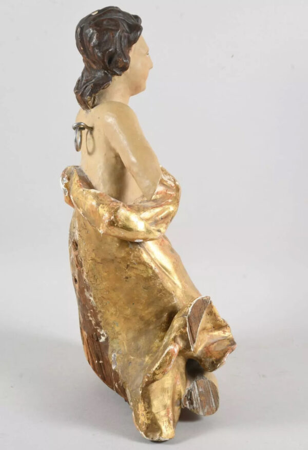 Scultura in legno / Angelo in ginocchio / XVIII secolo - immagine 8