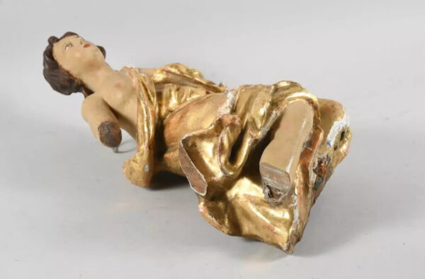 Scultura in legno / Angelo in ginocchio / XVIII secolo - immagine 7